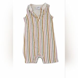 Polished Prints Sleeveless Stripe Romper 12M
